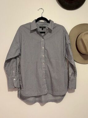 Banana Republic “boyfriend” Striped Button-Down Shirt